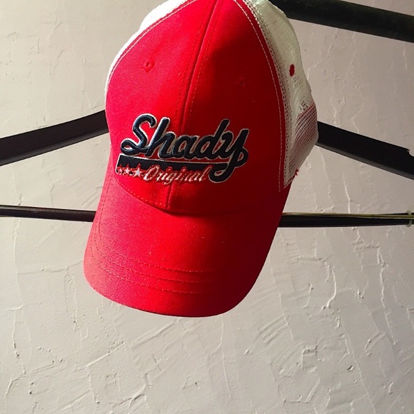 Shady Original Eminem Red + White baseball cap snapback Authentic Merch Vintage - Picture 10 of 10